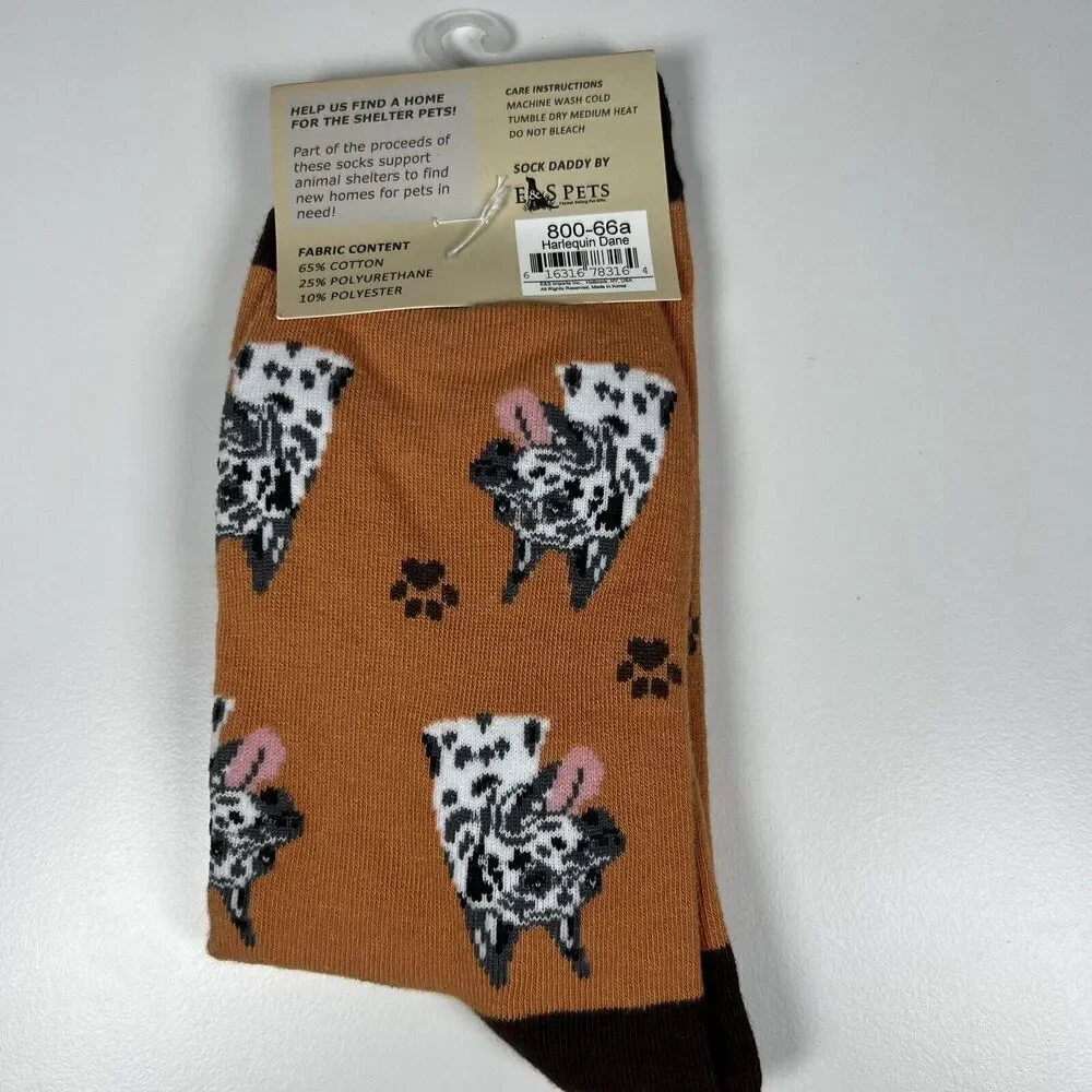 Harlequin Dane Dog Pet Lover Socks Fun Novelty Dress Casual Unisex By Sock Daddy